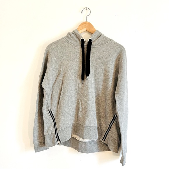 Only oversized grey hoodie with side zippers - Picture 1 of 11